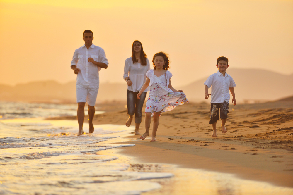 familia praia